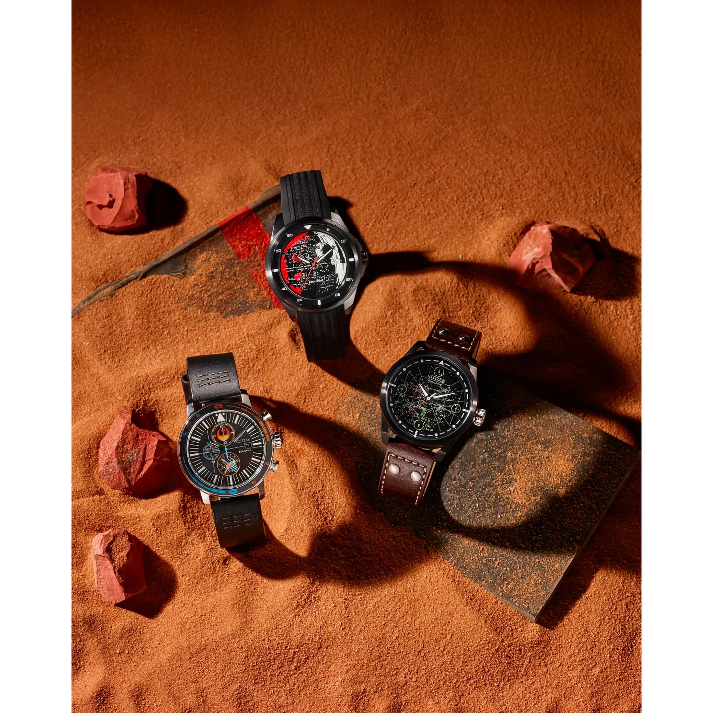 Citizen Star Wars AW1606-06W Death Star Vader’s Shadow Edition Watch – 45mm Black Ion-Plated Case, Eco-Drive, Red Second Hand, Imperial Dial with Darth Vader Design