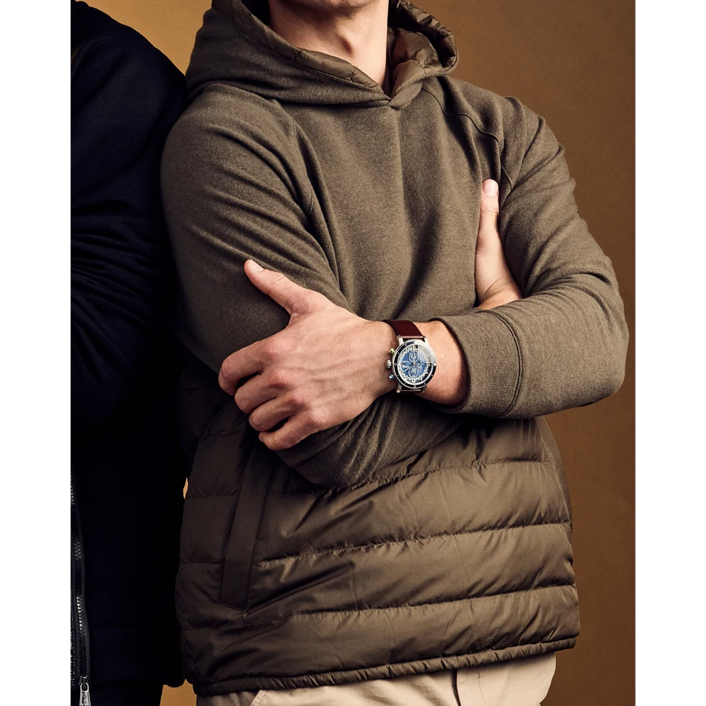 Citizen Star Wars Luke Skywalker watch (Model CA0768-07W). Features 44mm silver-tone stainless steel case with blue aluminum bezel, brown leather strap, and blue-green chronograph pushers inspired by Luke’s lightsabers. Blue sectored dial includes Rebel Alliance symbols, X-Wing imagery, and Luke vs. Vader scene. Eco-Drive B612 light-powered movement, spherical mineral crystal, WR100 water resistance, and date display.