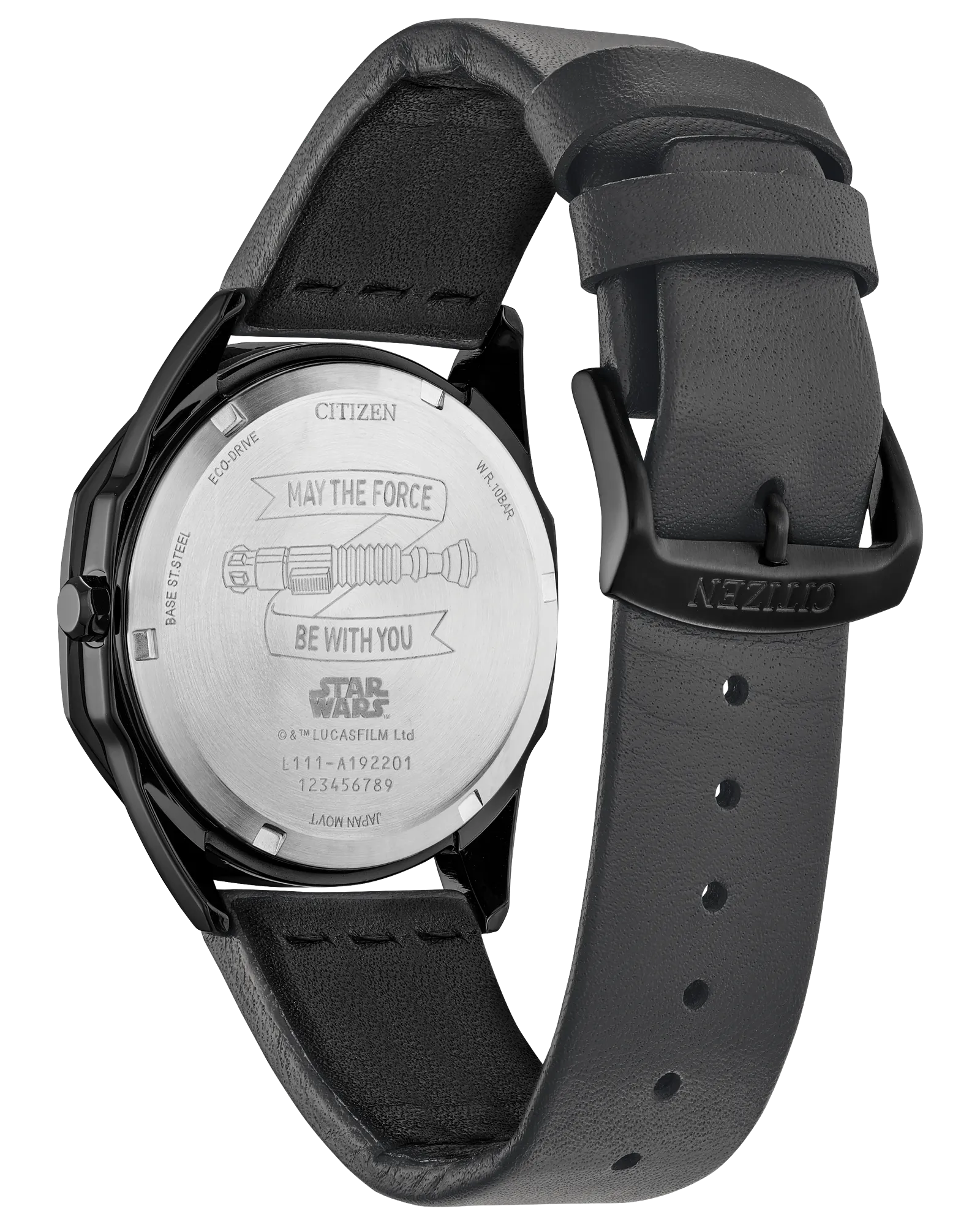 Black Citizen watch with Star Wars design on a white background