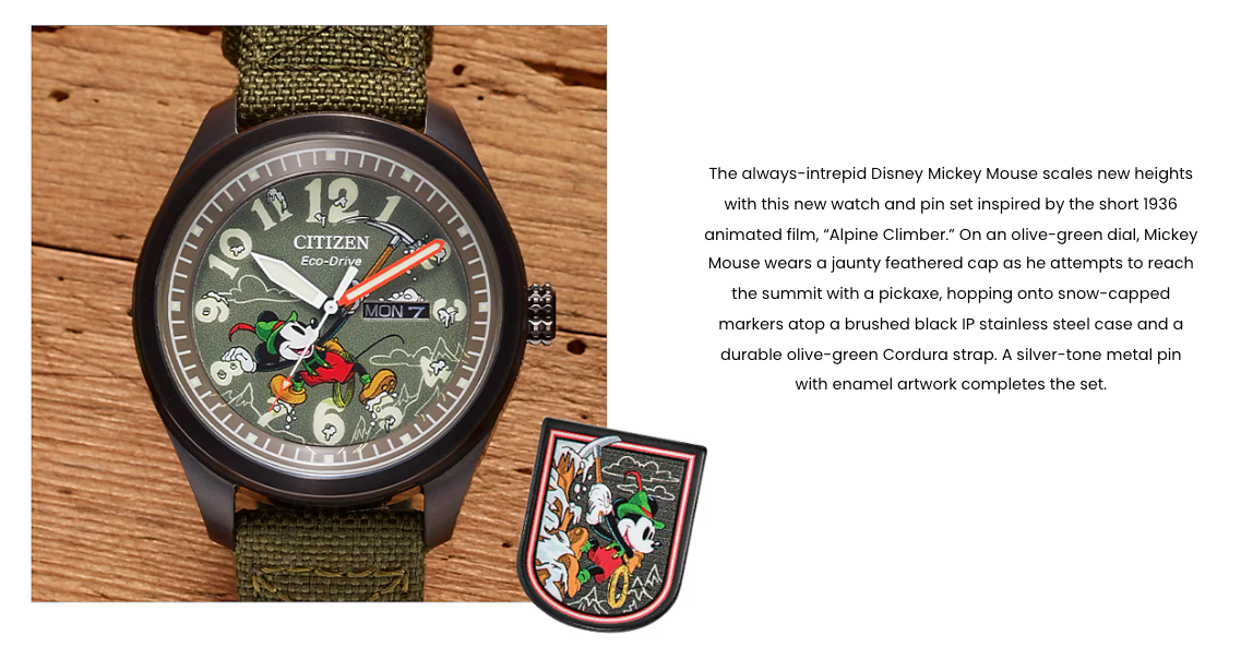 CITIZEN DISNEY HVC-LIFESTYLE Mickey Mouse World Adventure - Limited Edition 3-Watch Collector’s Set, Eco-Drive, Land, Sea & Air Designs