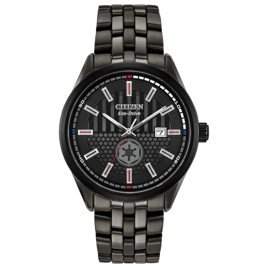Citizen Darth Vader Returns BM7255-61W Limited Edition Watch – 41mm Black Ion-Plated Case, Eco-Drive, Star Wars Helmet-Inspired Dial, Imperial Symbol, Collectible Pin Included