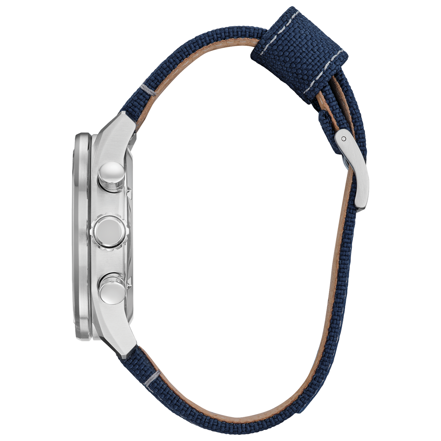 CITIZEN Star Wars R2-D2 CA4219-03W – silver-tone Eco-Drive chronograph watch with blue accents, deep blue CORDURA strap, WR100 water resistance, and R2-D2 inspired design.