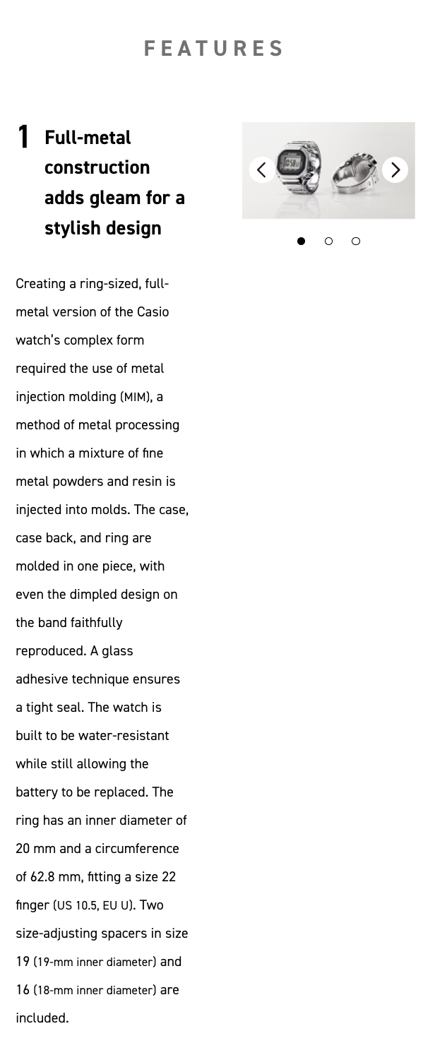 Text description of a Casio watch feature on a white background
