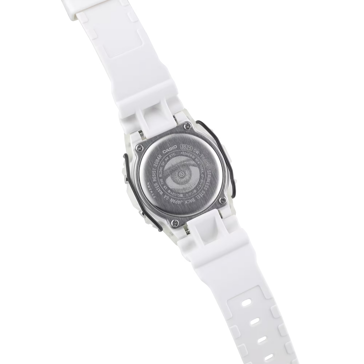 White Casio watch with a clear background