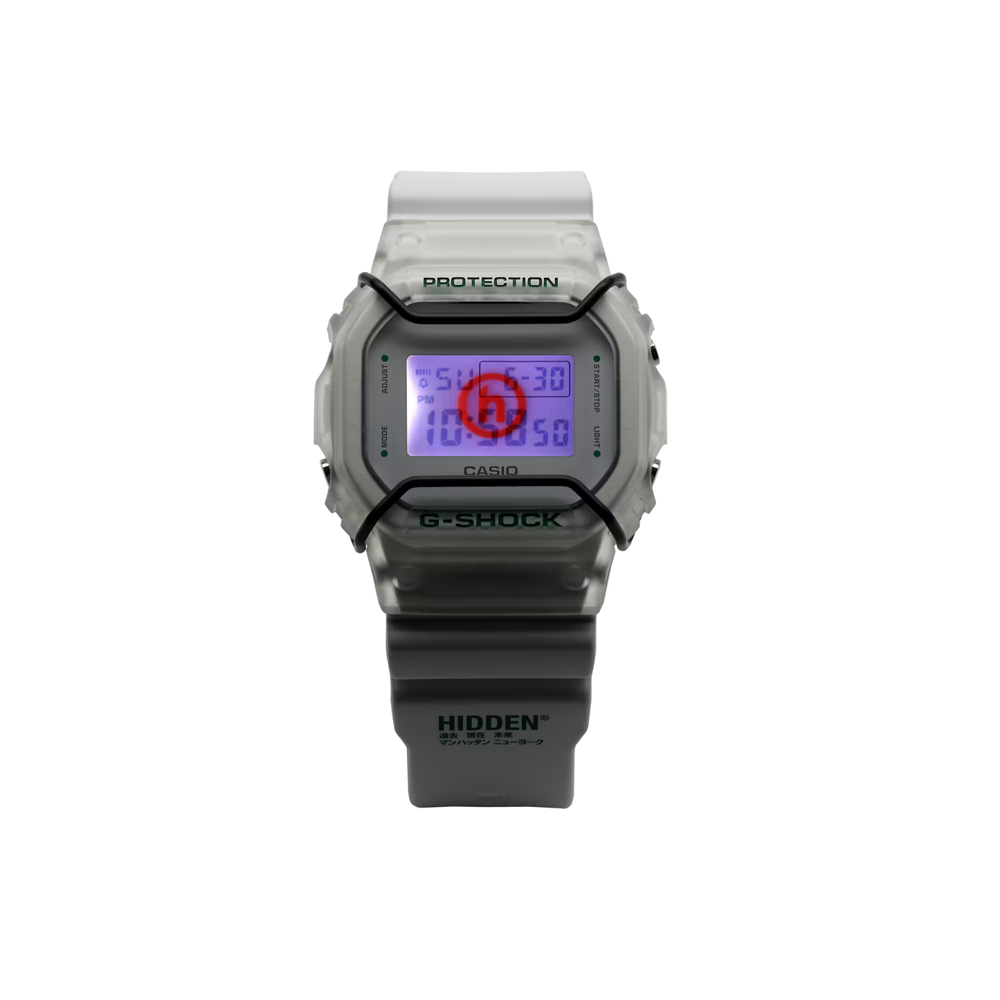 Digital watch with a clear background