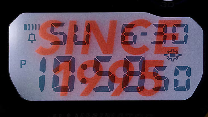 Digital display with 'SINCE 1895' text on a black background