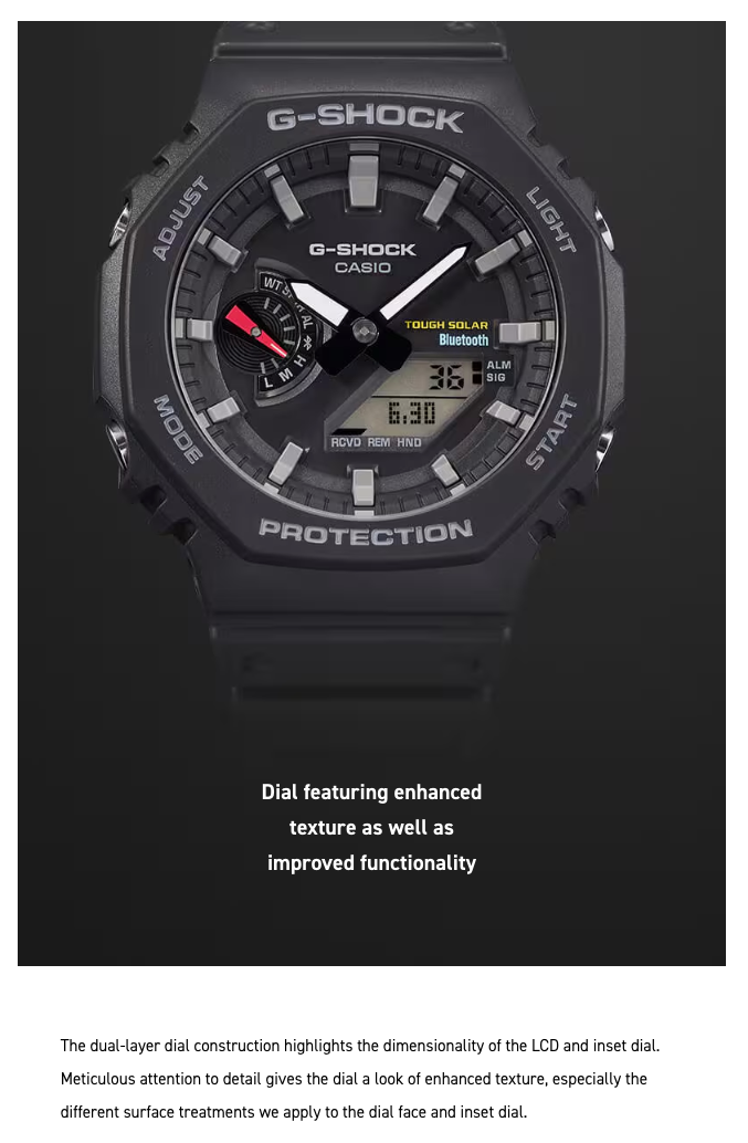 G-Shock Casio watch with black dial on a dark background