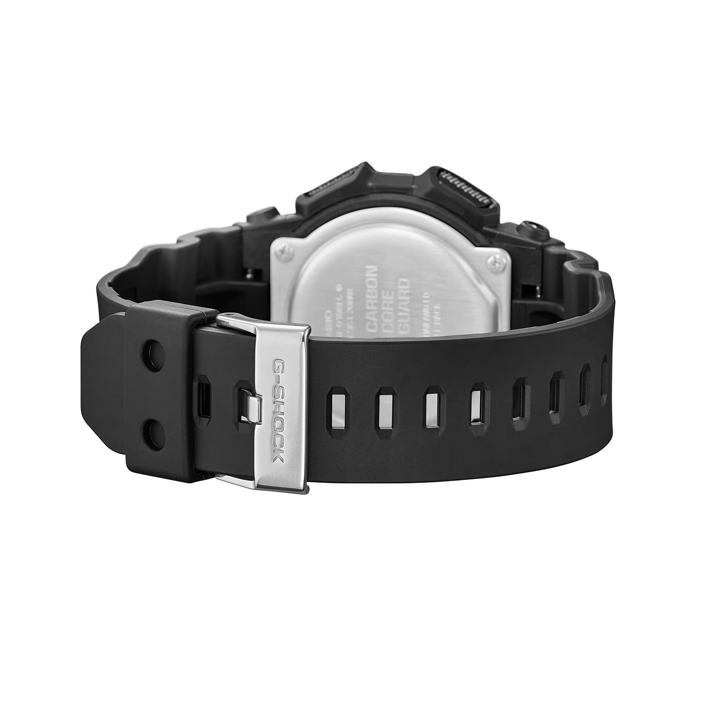 Black Casio G-Shock watch on a white background