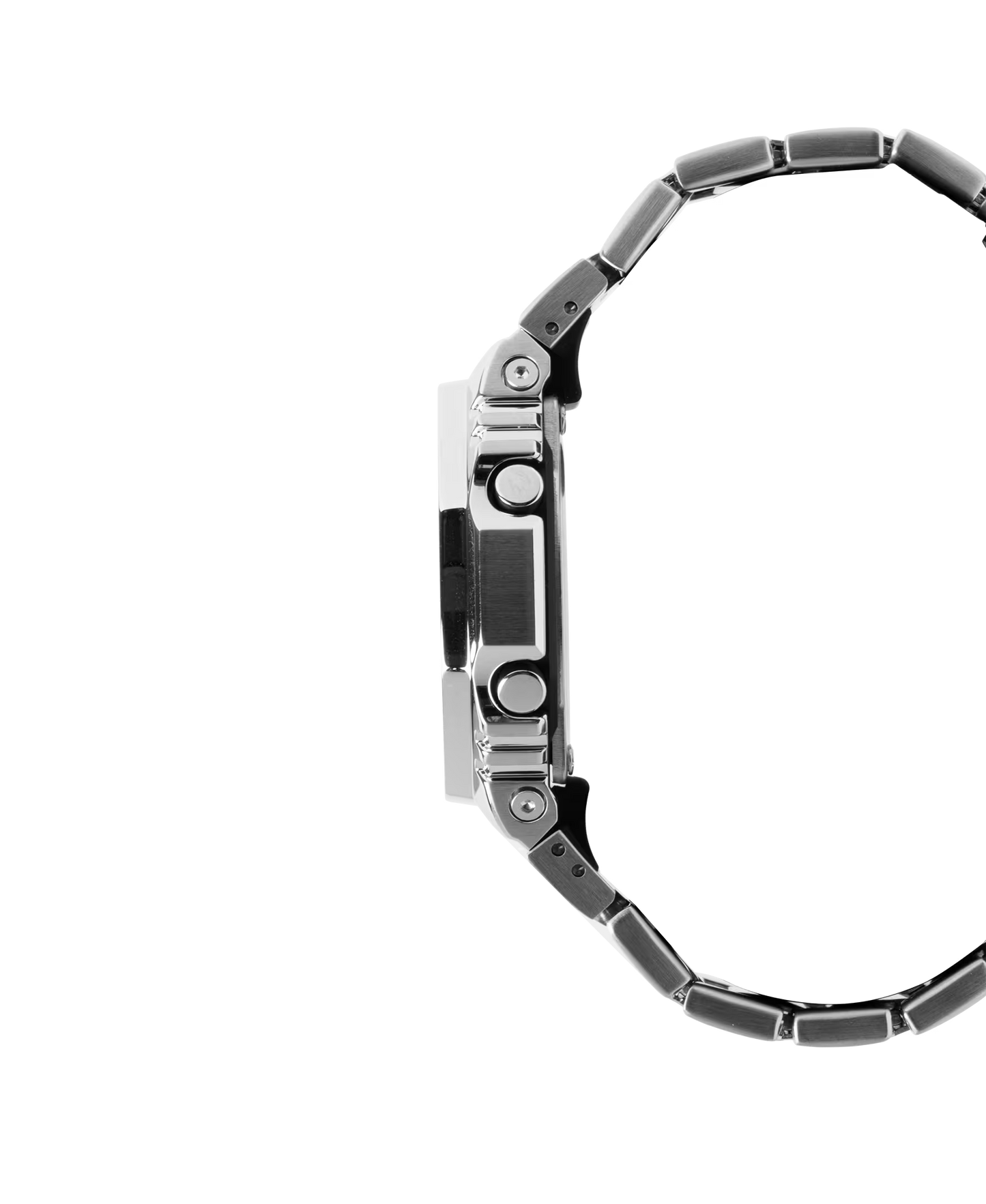 Casio G-STEEL GM2110D-7A, premium stainless-steel G-SHOCK with an octagonal bezel. Features a polished silver-tone dial, shock resistance, 200m water resistance, dual LED Super Illuminator, and world time. Stylish and durable.