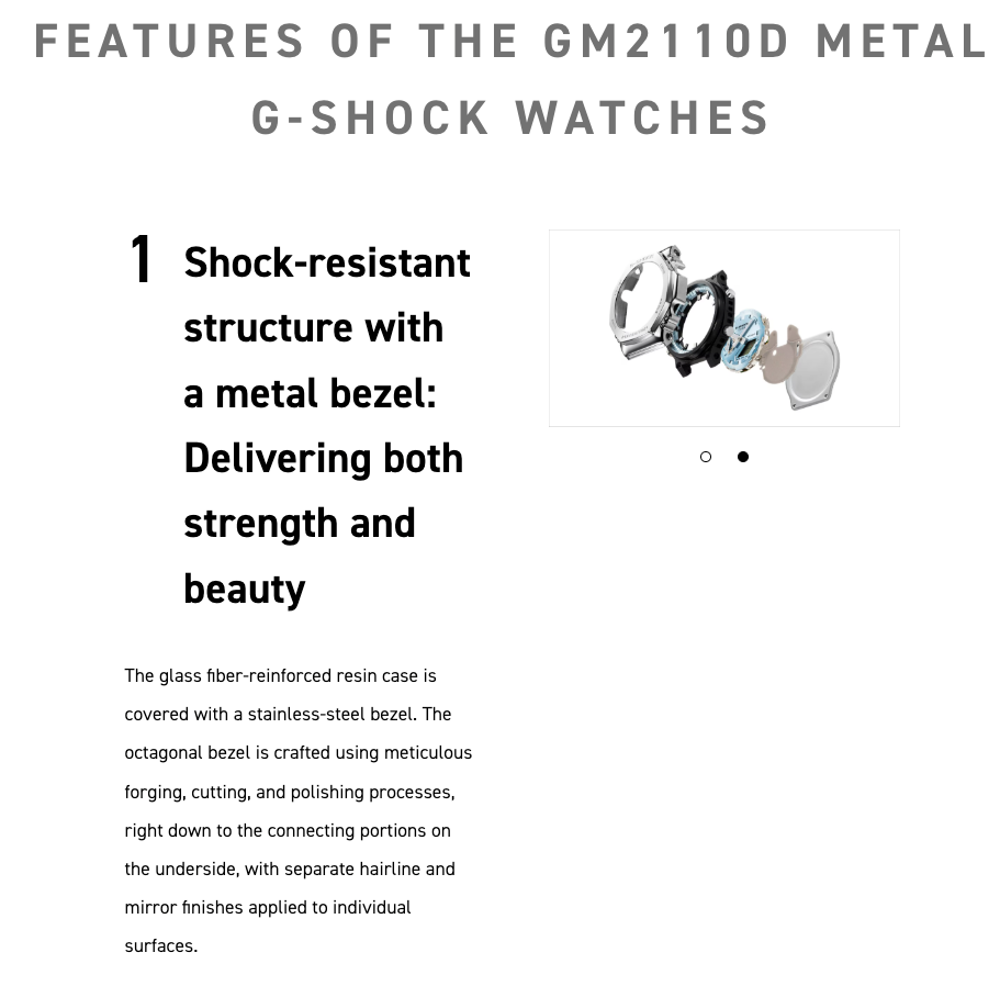 Casio G-STEEL GM2110D-4A, premium stainless-steel G-SHOCK with an octagonal bezel. Features a sunburst orange dial, shock resistance, 200m water resistance, dual LED Super Illuminator, and world time. Stylish and durable.