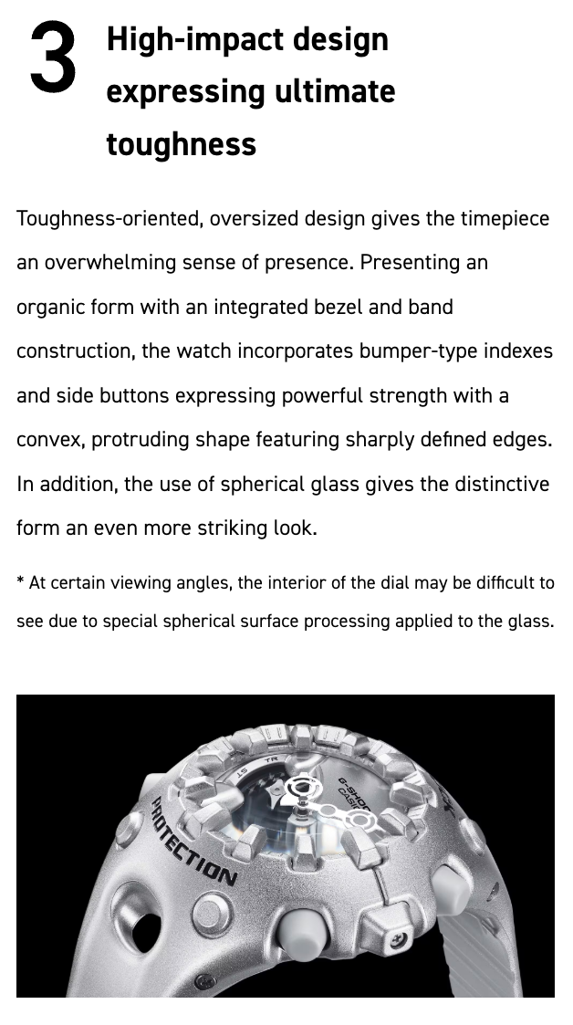 Casio G-SHOCK GA-V01 Series GAV01-2A in vivid purple – futuristic sculpted case, metallic dial accents, Shock Release Hand technology, 200m water resistance, and 10-year battery life.