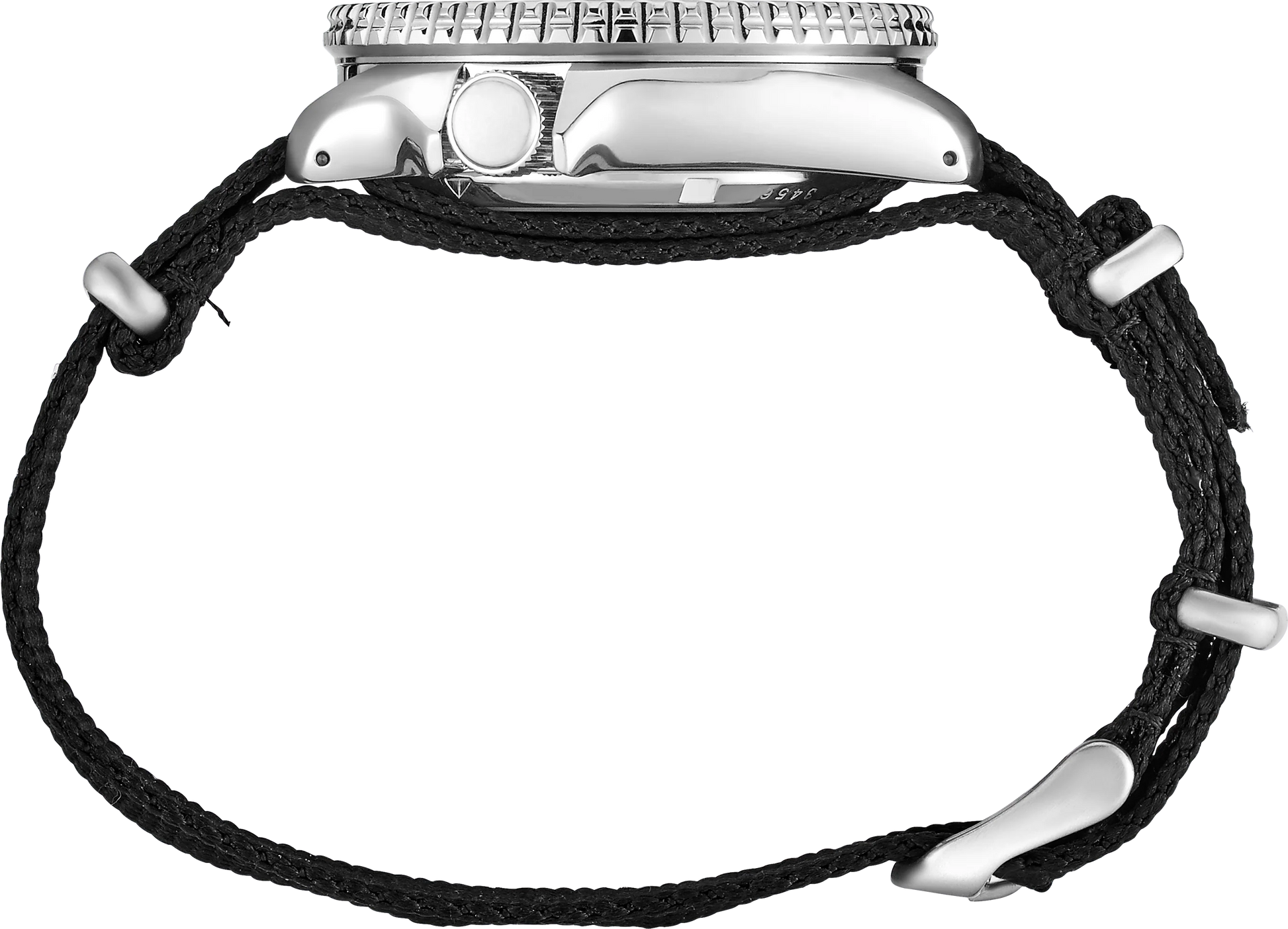 Seiko 5 Sports SRPD89 – rugged black dial automatic watch with rotating bezel, LumiBrite hands, screwdown see-through caseback, and black nylon strap; built for everyday durability and style.