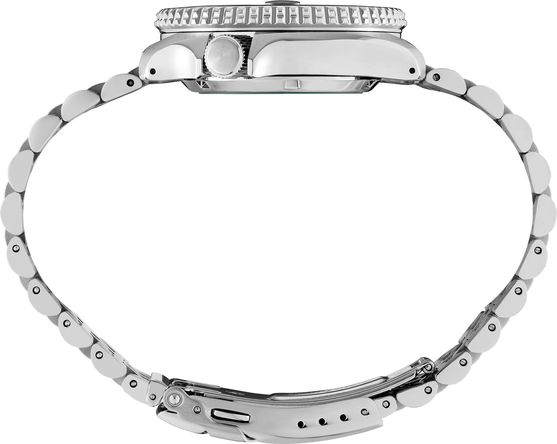 Seiko SSK033 GMT automatic watch with silver sunray dial, dual-tone blue and black 24-hour bezel, luminous hands, magnified date display, and stainless steel five-row bracelet — SKX-inspired GMT model available at Miseki Jewelry