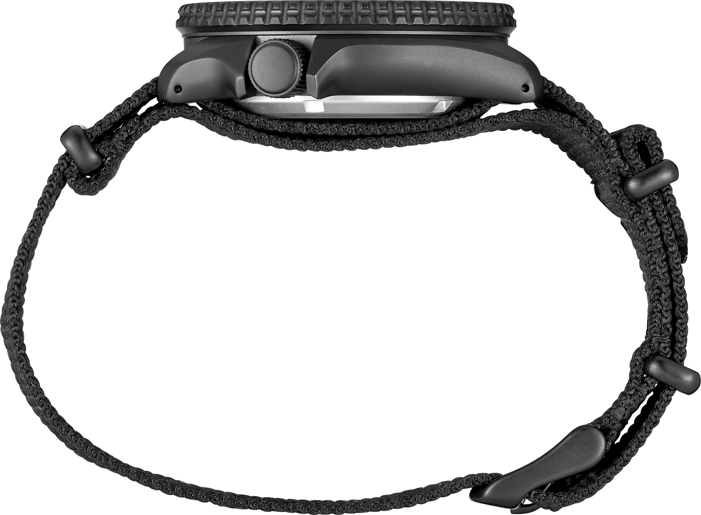 SEIKO 5 Sports SRPD79 Automatic Watch – All-Black Design with Nylon Strap, 42.5mm Case, Day-Date, 100M Water Resistant