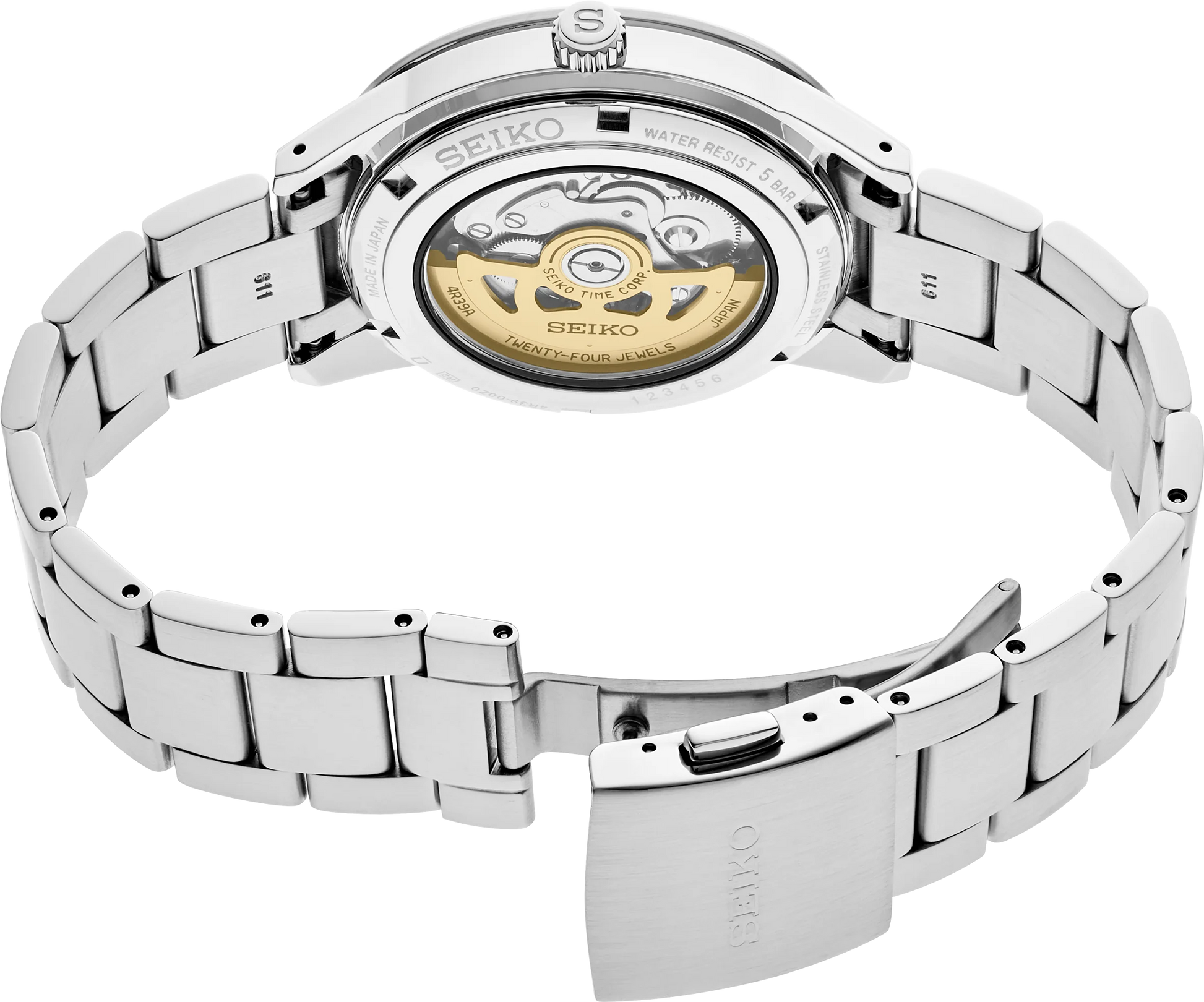 SEIKO SSA423 Presage Style60's Automatic Watch – Ivory Open-Aperture Dial with 24-Hour Subdial, 40.8mm Stainless Steel, Retro 1960s Design