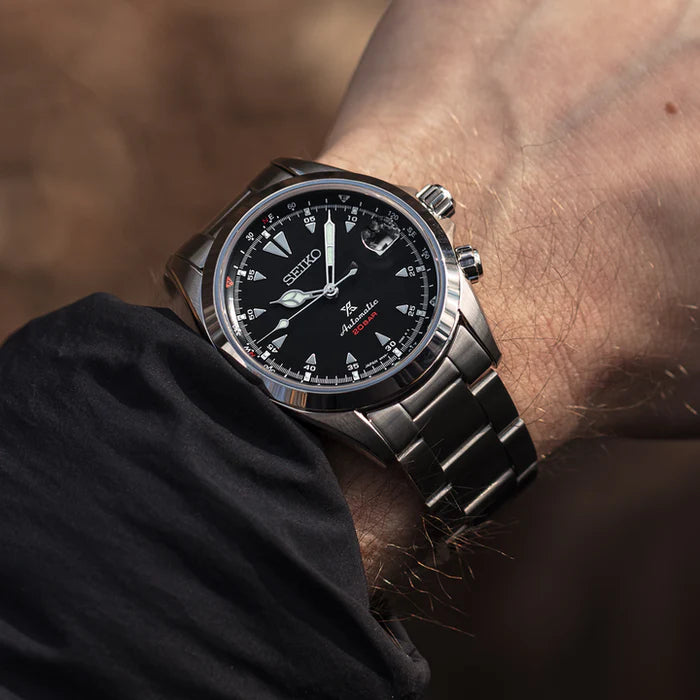 Seiko Prospex SPB117 - 39.5mm Stainless Steel Alpinist Watch, Black Dial, Inner Compass Bezel, 200m Water Resistance, Automatic 6R35 Movement