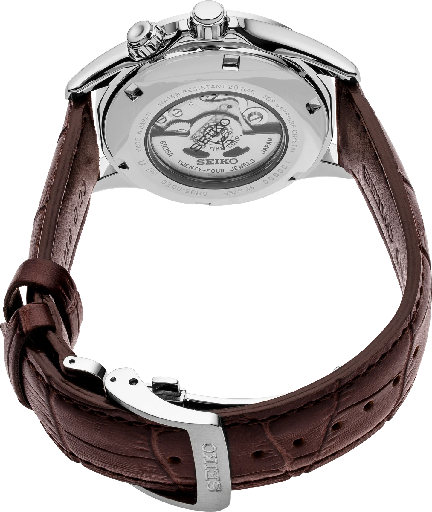 SEIKO PROSPEX SPB121 Alpinist Watch – Green Sunray Dial with Compass Bezel and Brown Leather Strap, 200m Water Resistant Adventure Timepiece