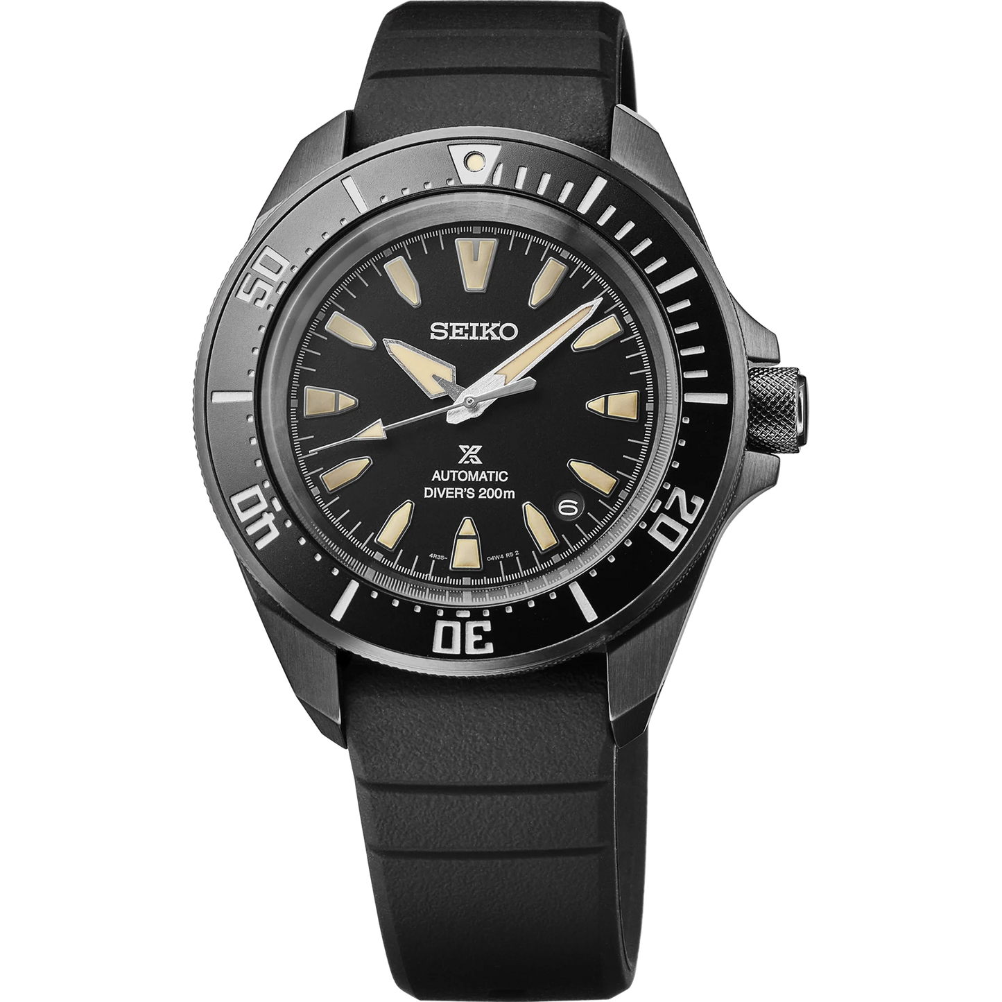 Seiko Prospex SRPL15 Diver’s Watch - 41.7mm Black Hard-Coated Stainless Steel, Black Dial with Gold Accents, 200m Water Resistance, Automatic 4R35 Movement