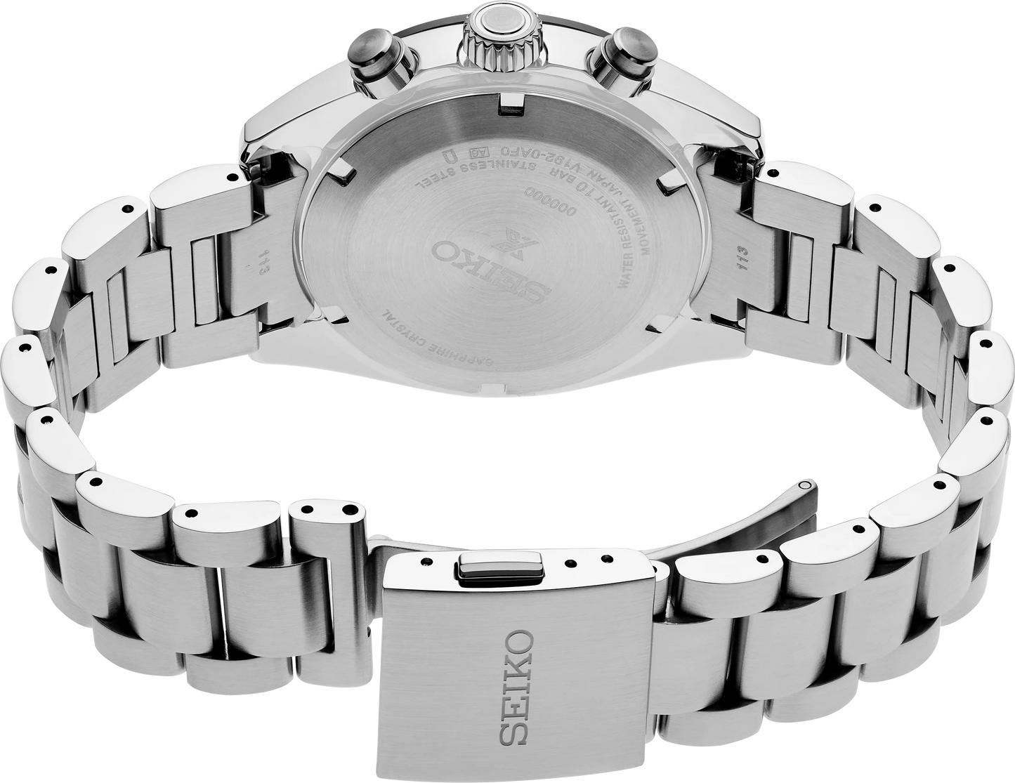 SEIKO Prospex SSC817 Speedtimer Solar Chronograph – yellow sand-blasted dial with black subdials, black tachymeter bezel, stainless steel case and bracelet, solar-powered movement, and 100m water resistance.