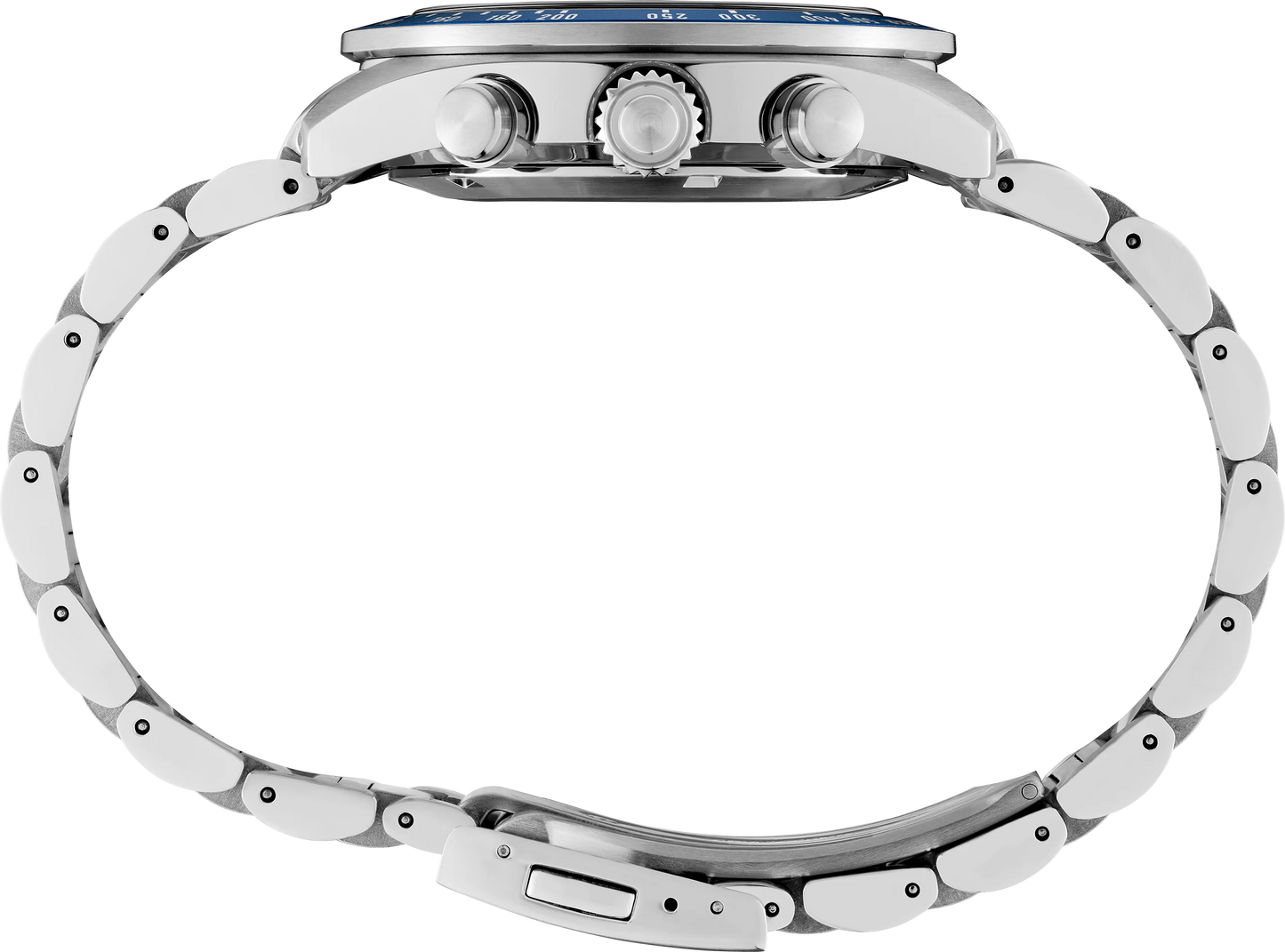 Seiko SSC939 – Prospex Speedtimer Solar Chronograph with gray sunray dial, navy blue tachymeter bezel, stainless steel case and bracelet; solar-powered with chronograph and date functions.