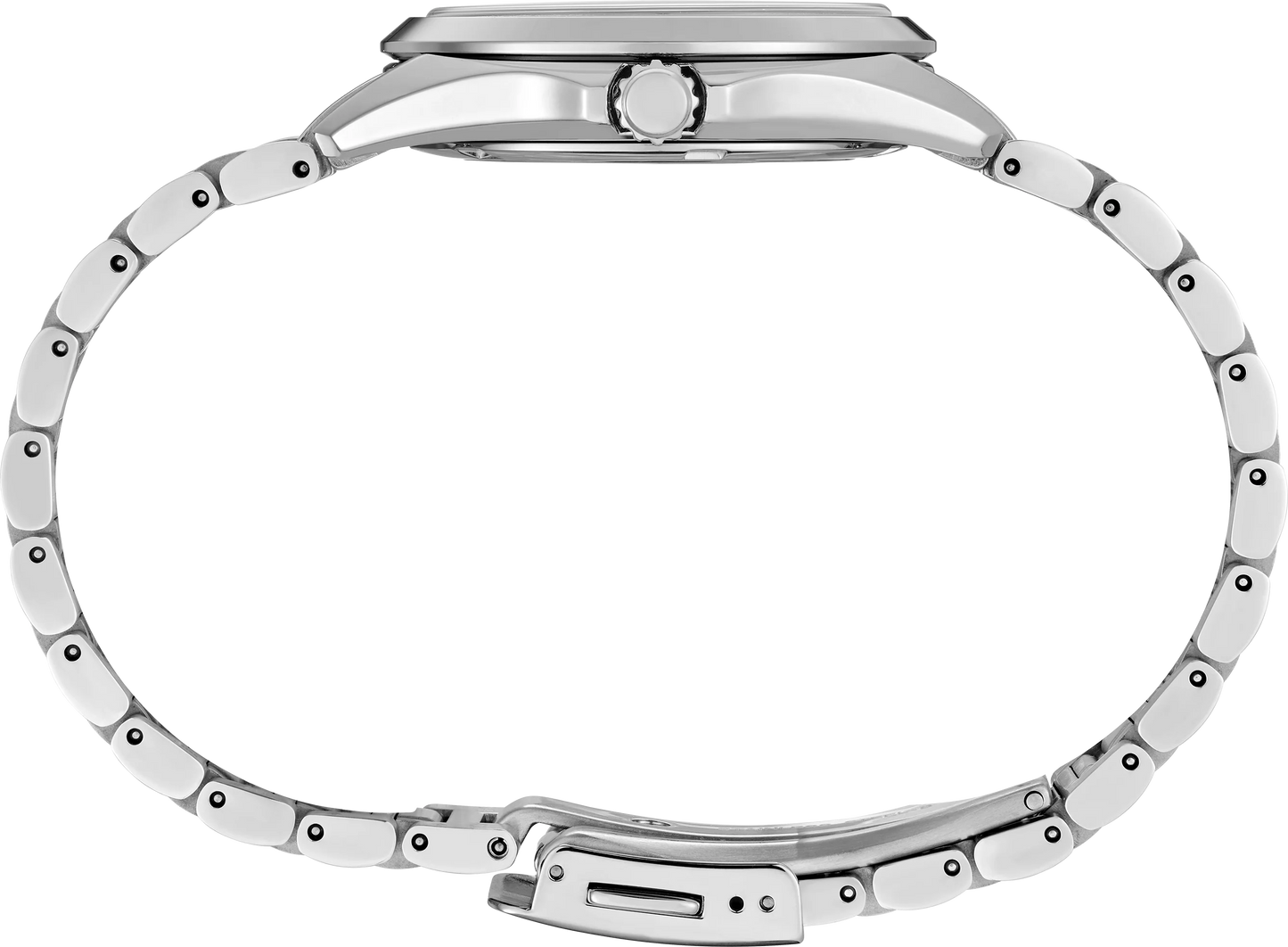 SEIKO Prospex SUR607 Sea Series – 34mm stainless steel case, light blue mother-of-pearl dial, curved sapphire crystal, quartz movement, and 200m water resistance.