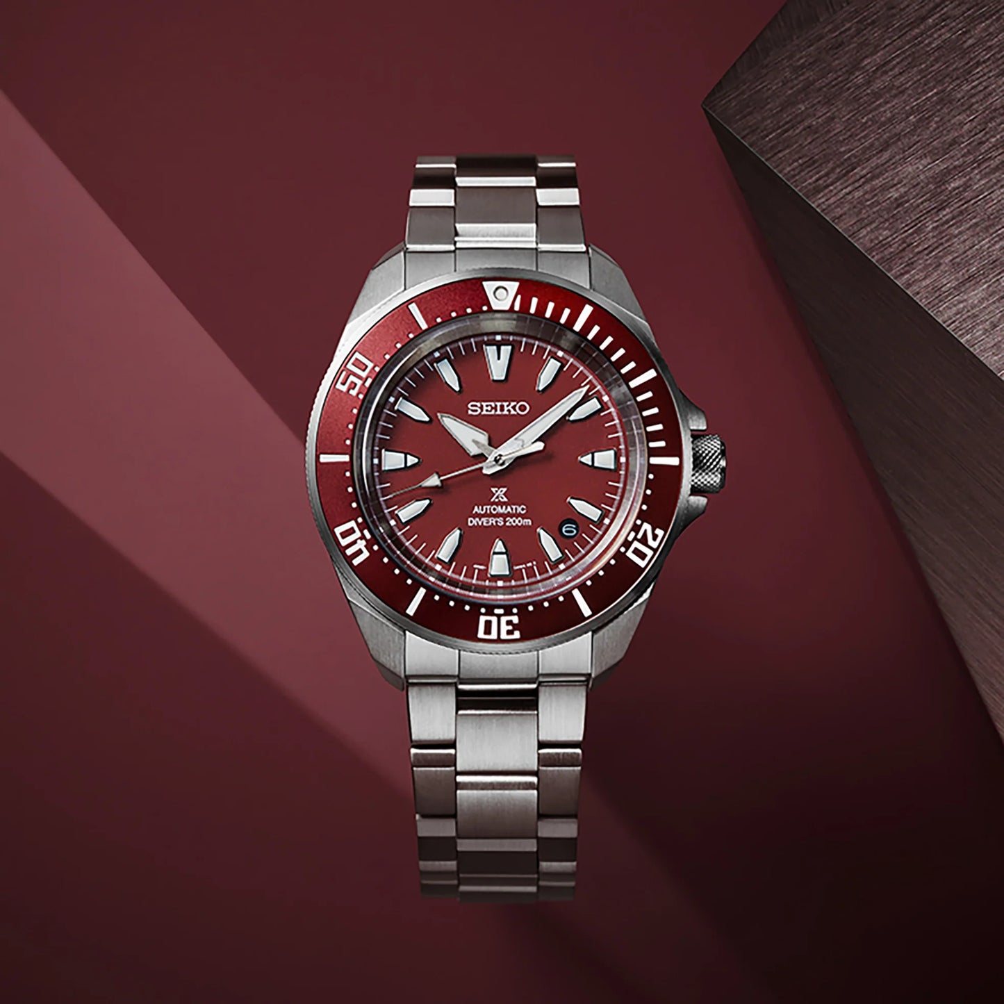 Seiko Prospex SRPL11 Diver’s Watch - 41.7mm Stainless Steel, Red Dial, 200m Water Resistance, Automatic 4R35 Movement