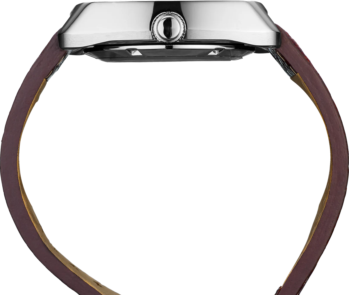 Seiko SNKP27 Recraft – retro cushion-shaped automatic watch with teal green dial, gold-tone markers, brown leather strap, see-through caseback, and 41-hour power reserve.