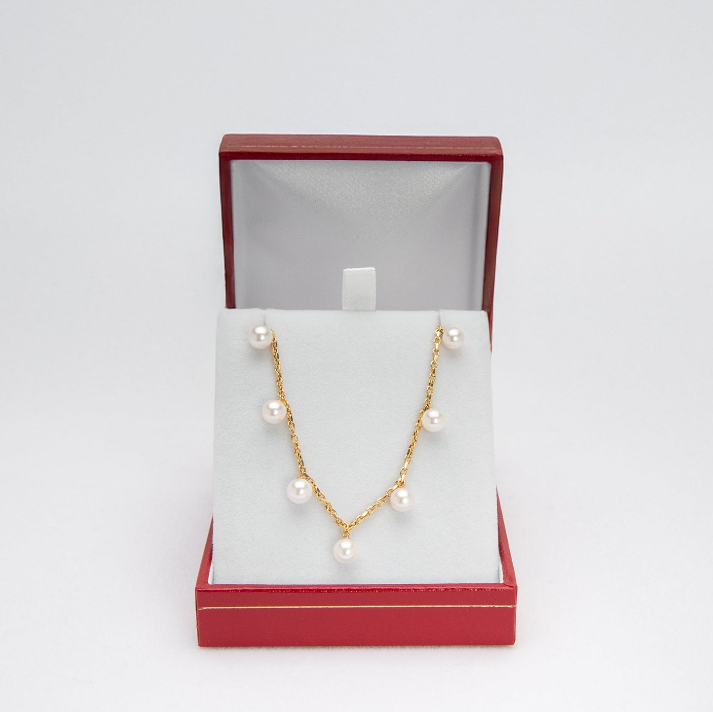 18K Yellow Gold Japanese Akoya Pearl Charm Bracelet – Adjustable Length with Certified Authenticity