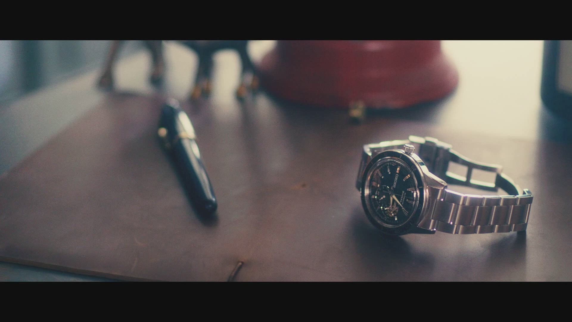 SEIKO SRPH95 from the Presage Style60’s Collection – black dial and bezel, beige LumiBrite hands, black deerskin strap, black hard-coated stainless steel case, automatic movement, and 50m water resistance.