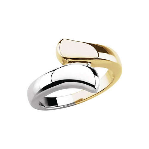 Bypass Ring Yellow/White Solid Gold