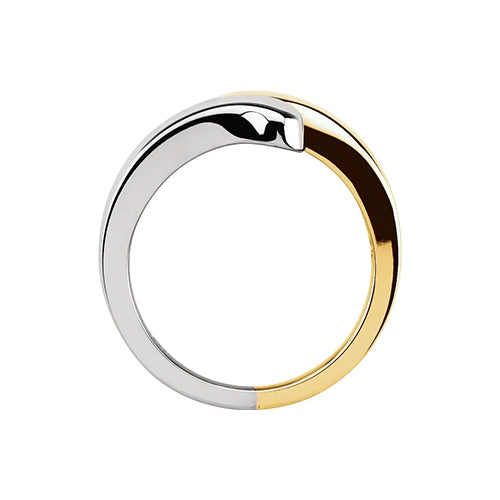 Bypass Ring Yellow/White Solid Gold