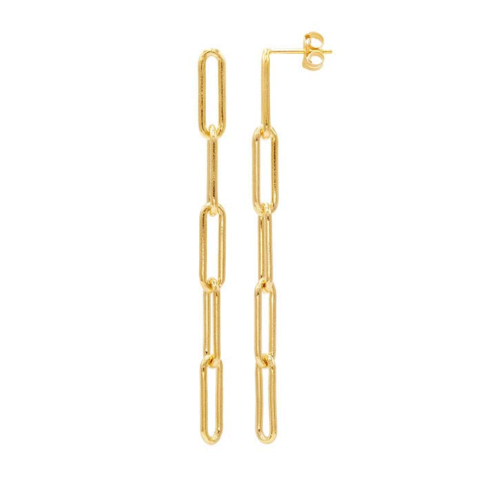 14/20 Yellow gold-Filled Five-Link Paperclip Post Earrings