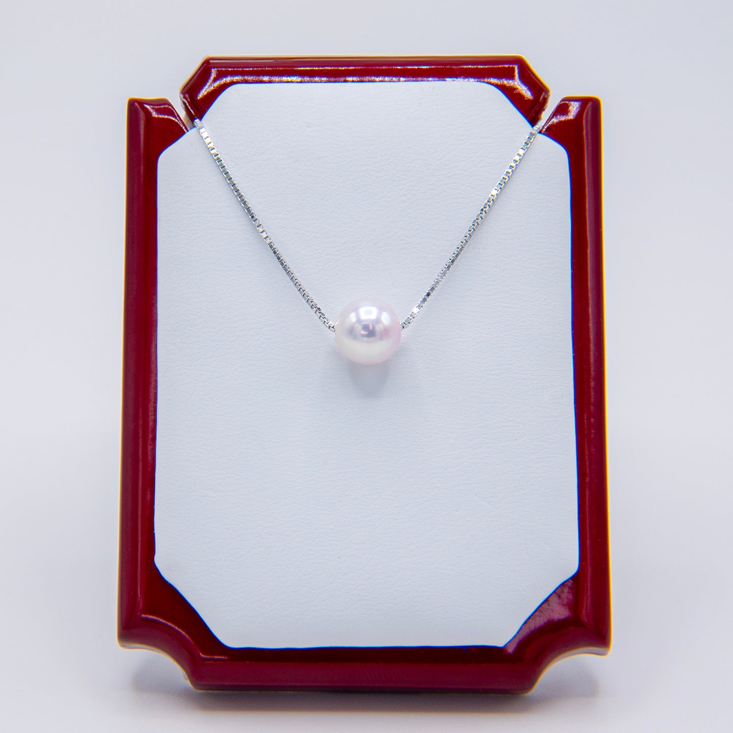 Single AA+ Akoya Pearl Pendant with Adjustable Silver Chain