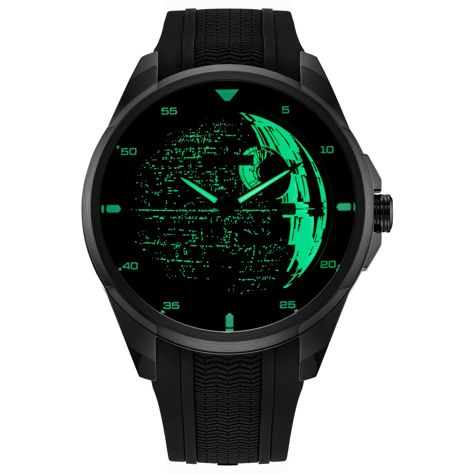 Citizen Star Wars AW1606-06W Death Star Vader’s Shadow Edition Watch – 45mm Black Ion-Plated Case, Eco-Drive, Red Second Hand, Imperial Dial with Darth Vader Design