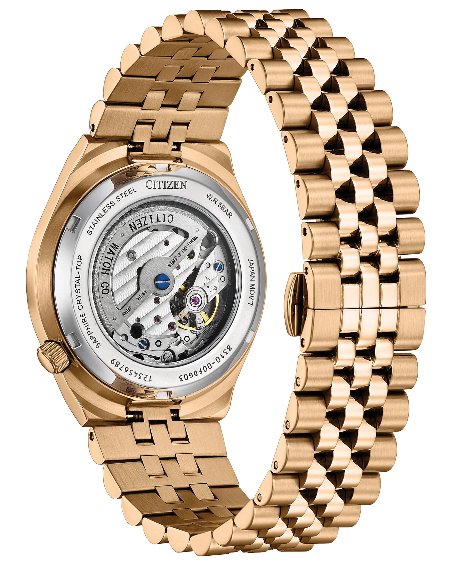 Gold Citizen watch with a detailed face on a white background