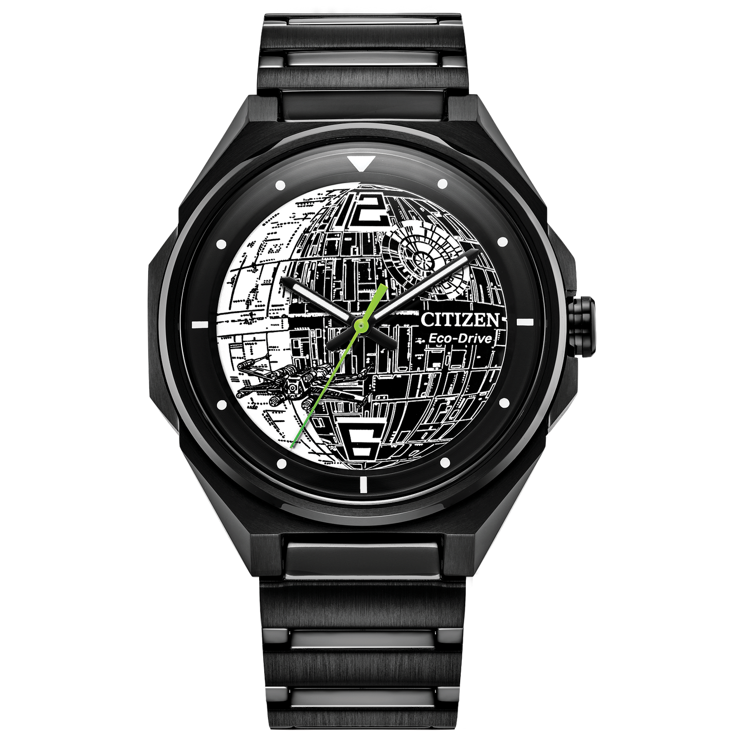 Citizen Star Wars BJ6539-50W Death Star 2 Watch – 41mm Black Ion-Plated Stainless Steel, Eco-Drive, Lightsaber Hands, Two-Tone Dial, Domed Crystal, Collector’s Edition for Star Wars Fans
