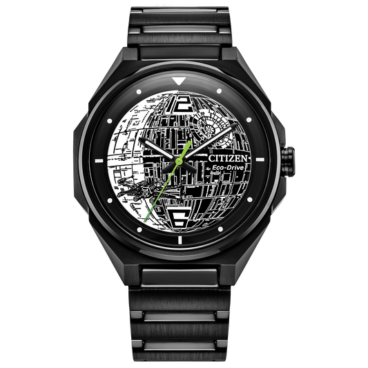 Citizen Star Wars BJ6539-50W Death Star 2 Watch – 41mm Black Ion-Plated Stainless Steel, Eco-Drive, Lightsaber Hands, Two-Tone Dial, Domed Crystal, Collector’s Edition for Star Wars Fans