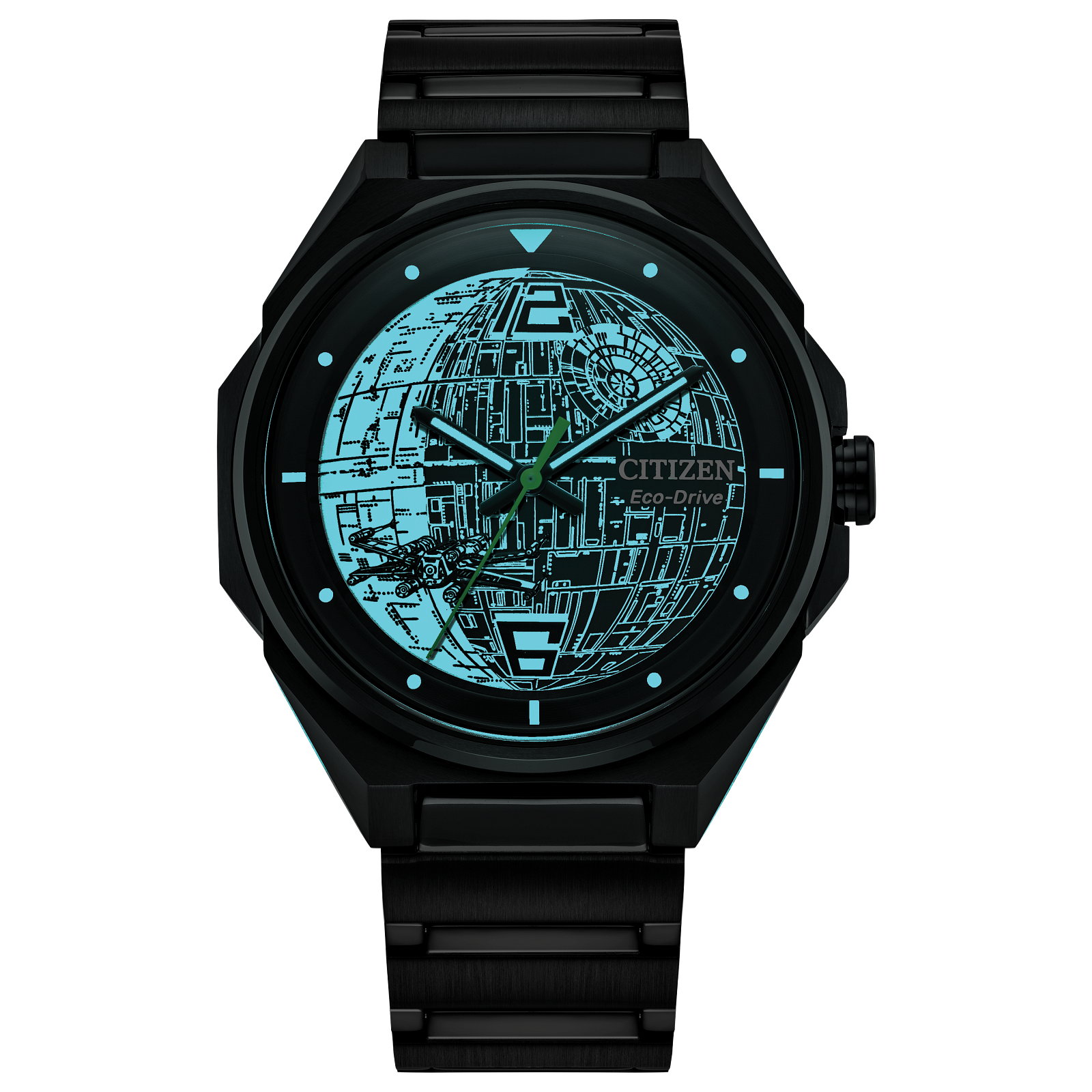 Citizen Star Wars BJ6539-50W Death Star 2 Watch – 41mm Black Ion-Plated Stainless Steel, Eco-Drive, Lightsaber Hands, Two-Tone Dial, Domed Crystal, Collector’s Edition for Star Wars Fans
