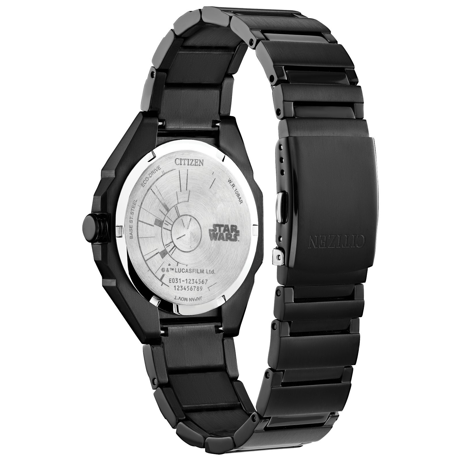 Citizen Star Wars BJ6539-50W Death Star 2 Watch – 41mm Black Ion-Plated Stainless Steel, Eco-Drive, Lightsaber Hands, Two-Tone Dial, Domed Crystal, Collector’s Edition for Star Wars Fans