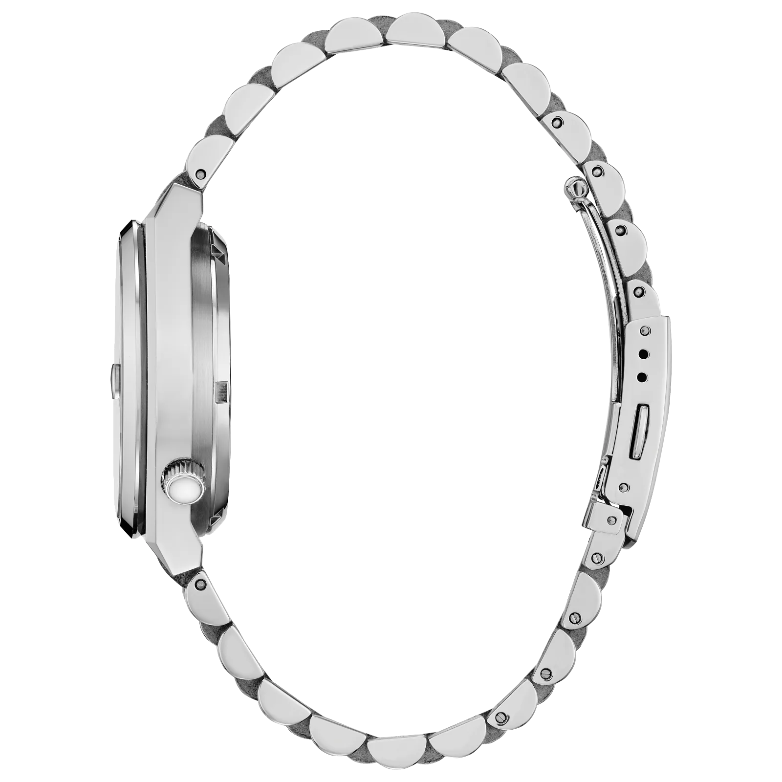 Citizen TSUYOSA NJ0200-50L – 37mm silver-tone stainless steel case, sunray ice blue dial, automatic movement, sapphire crystal, stainless steel bracelet, and 50m water resistance.
