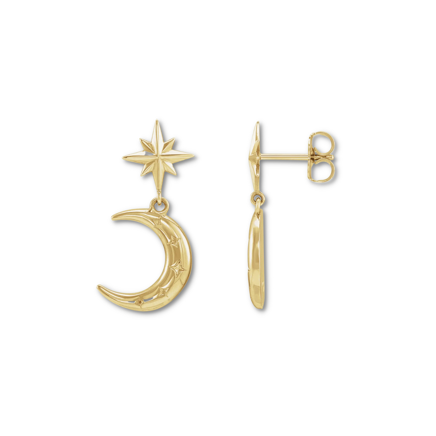 Crescent Moon & Star Earrings