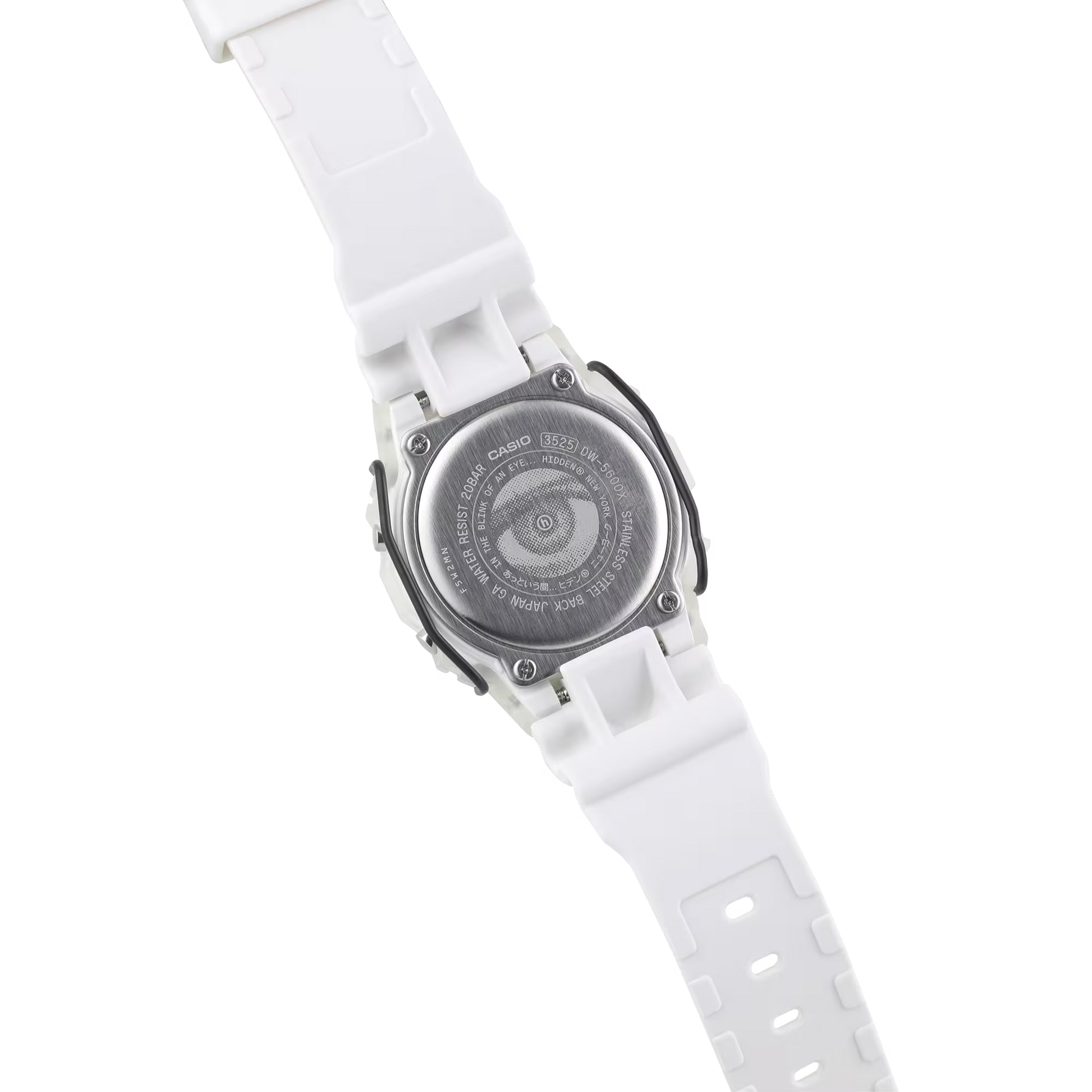 White Casio watch with a clear background