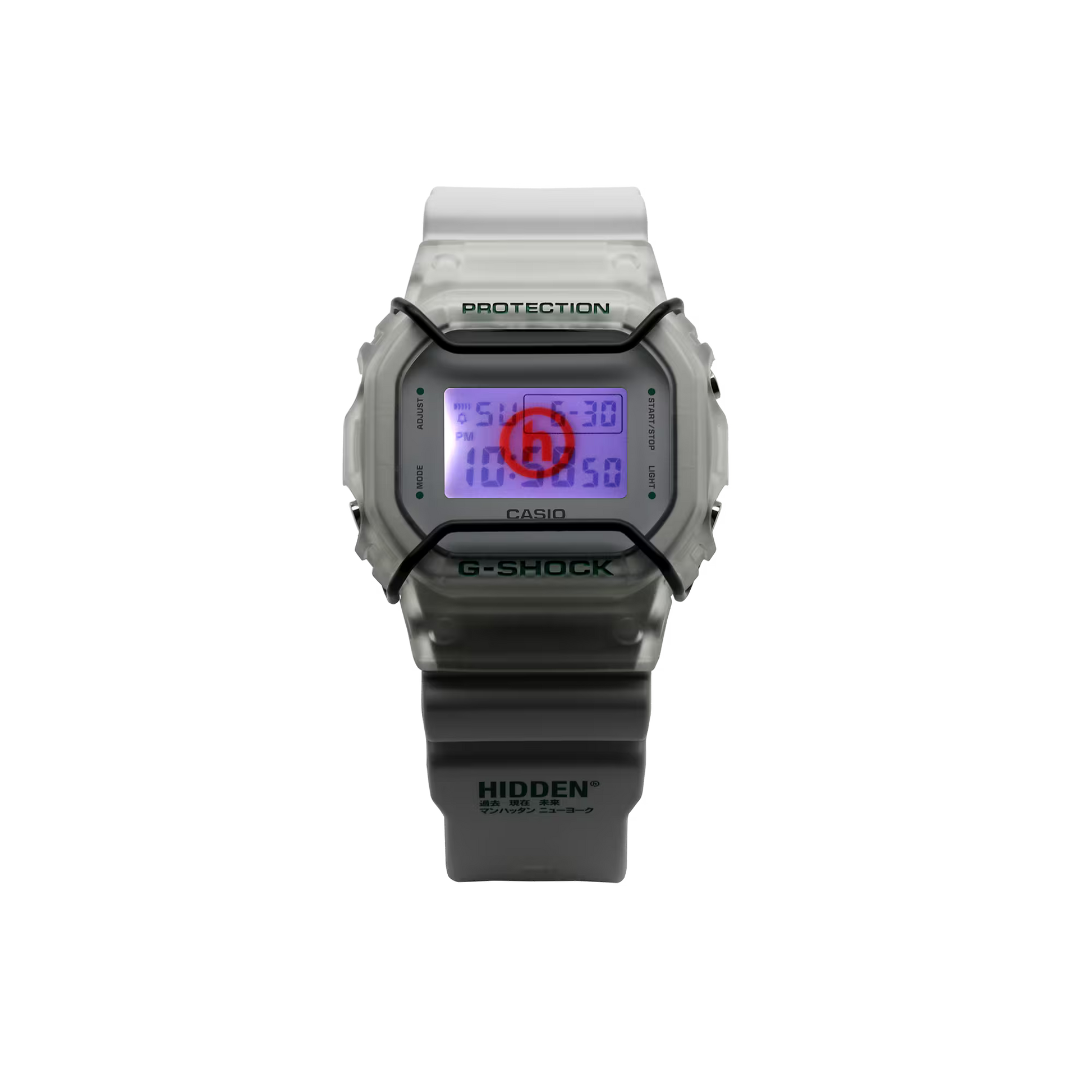 Digital watch with a clear background
