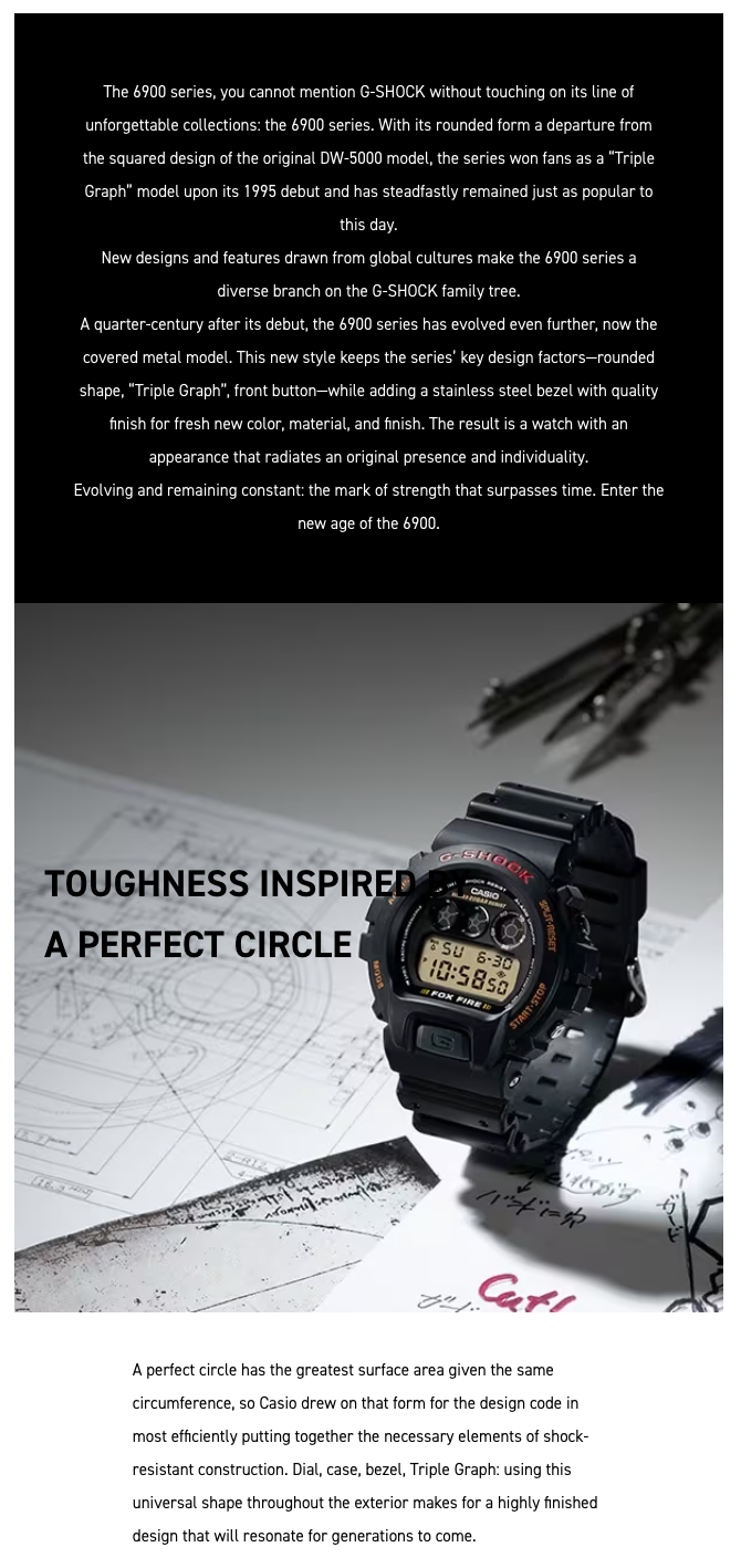 G-SHOCK watch with text on a black background