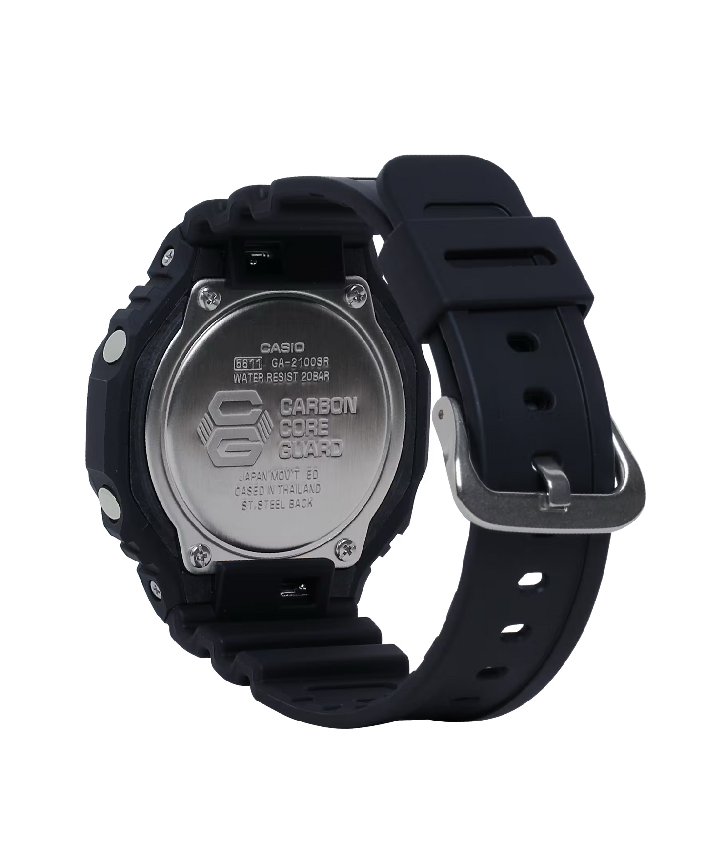 Black Casio watch with Carson Core Guard branding on a white background
