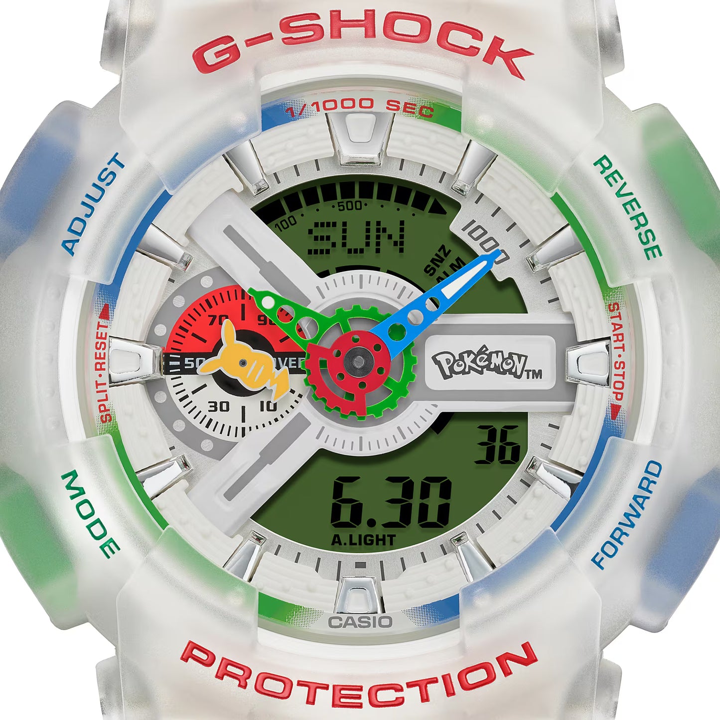 Casio G-Shock watch with Pokemon design on a white background