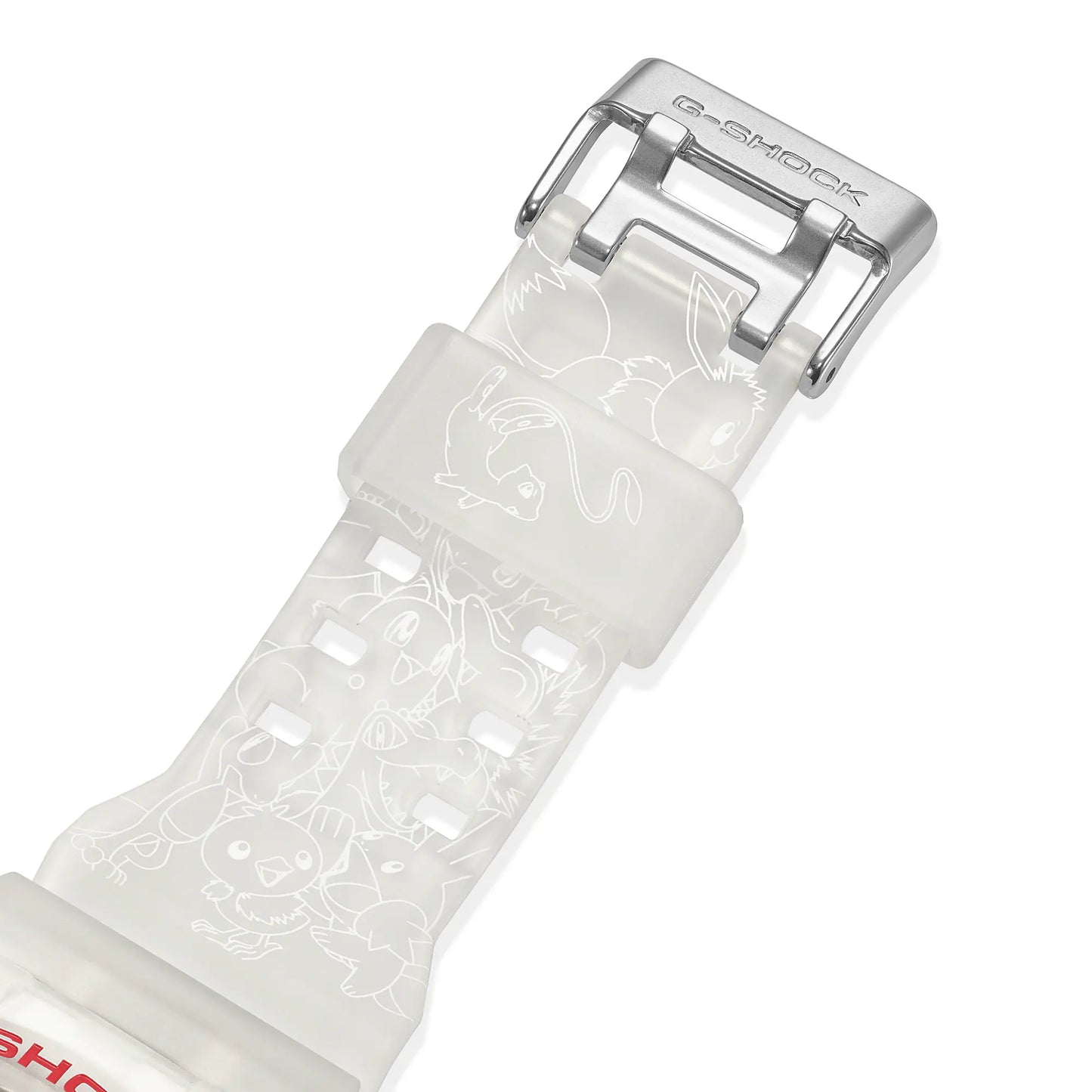 White watch strap with Casio logo on a white background