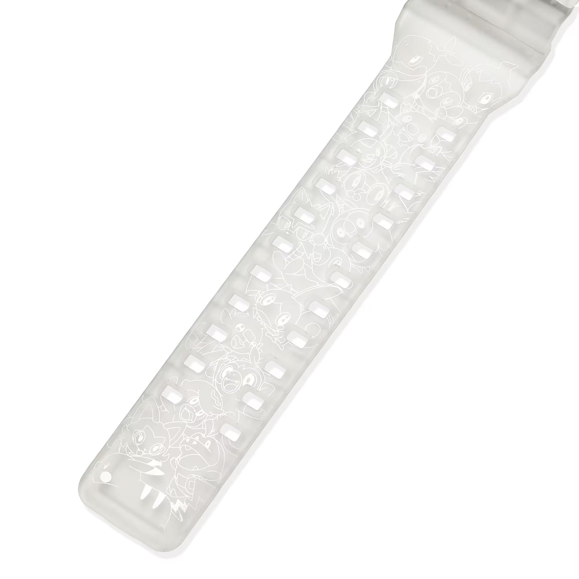 Clear plastic strainer on a white background