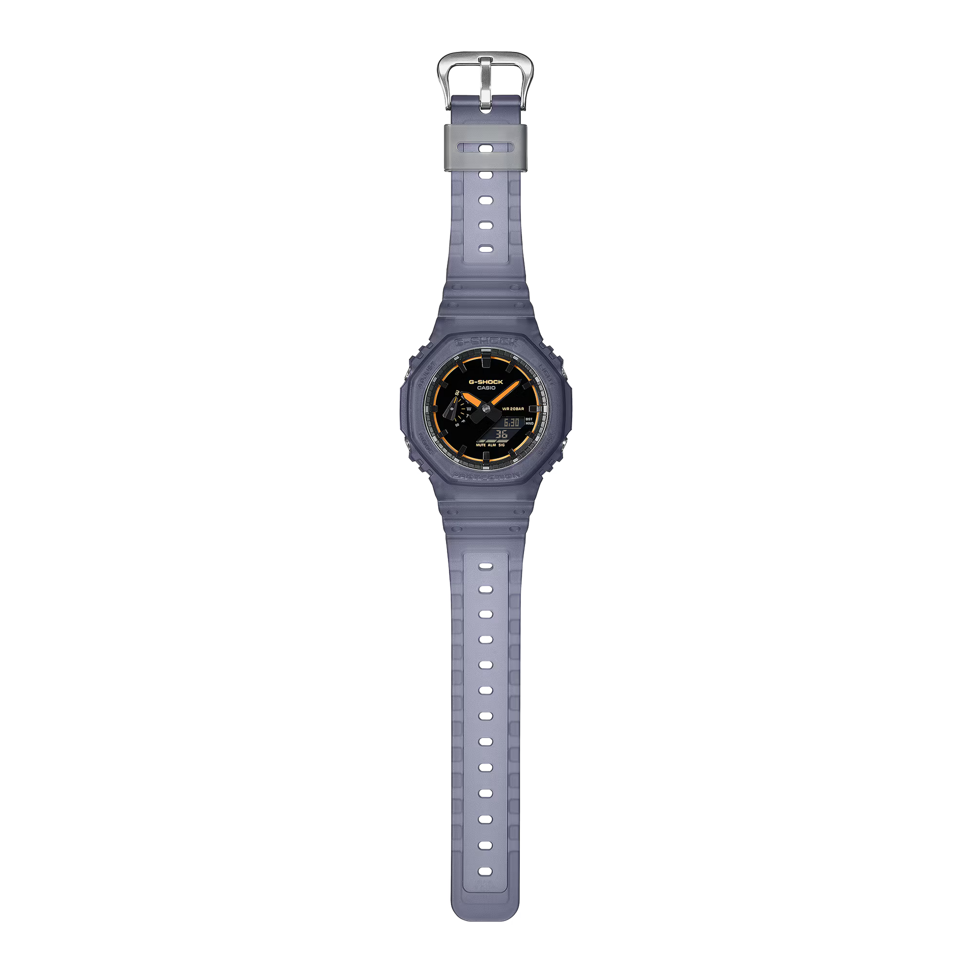 Smartwatch with a gray strap on a white background
