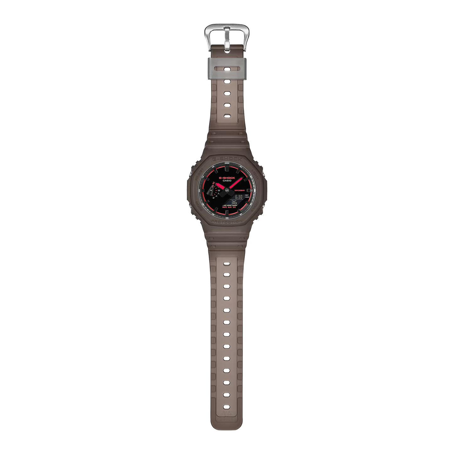 Smartwatch with a brown strap on a white background